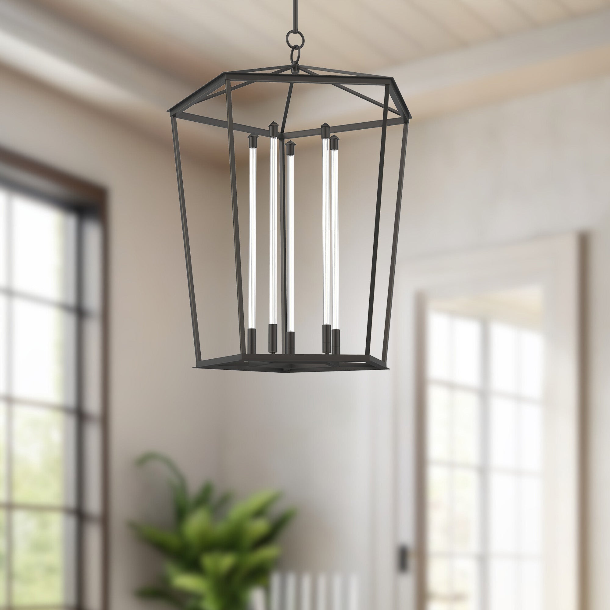 Delphine 29-in Urban Bronze LED Pendant