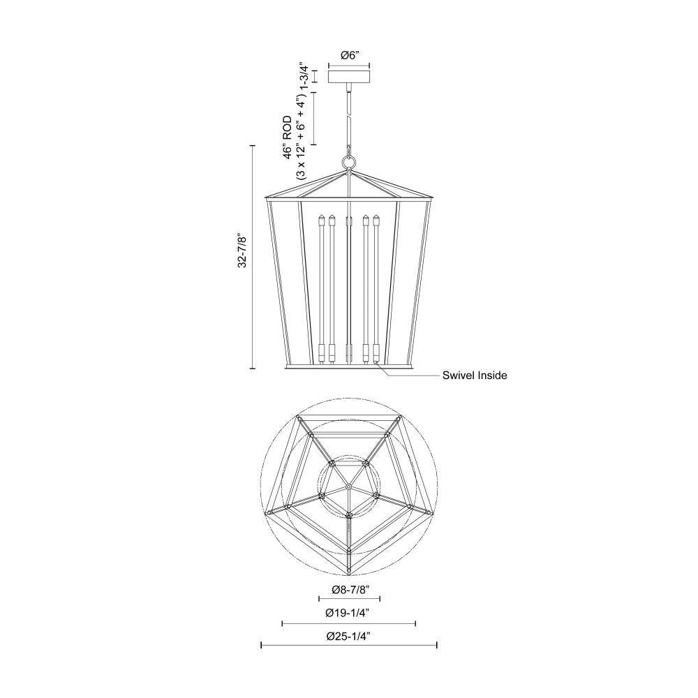 Alora Lighting DELPHINE PD317129NB Foyer Traditional - Natural Brass