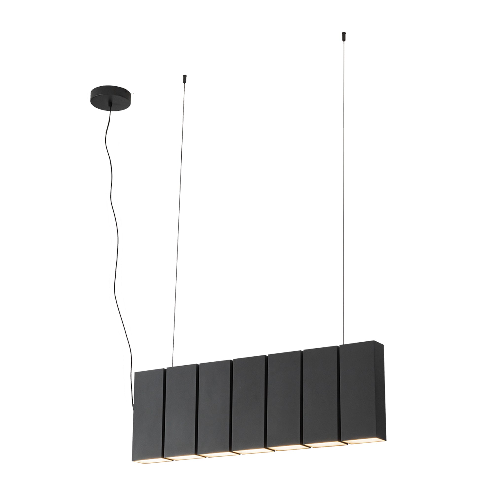 Domino 35-in Black LED Linear Pendant
