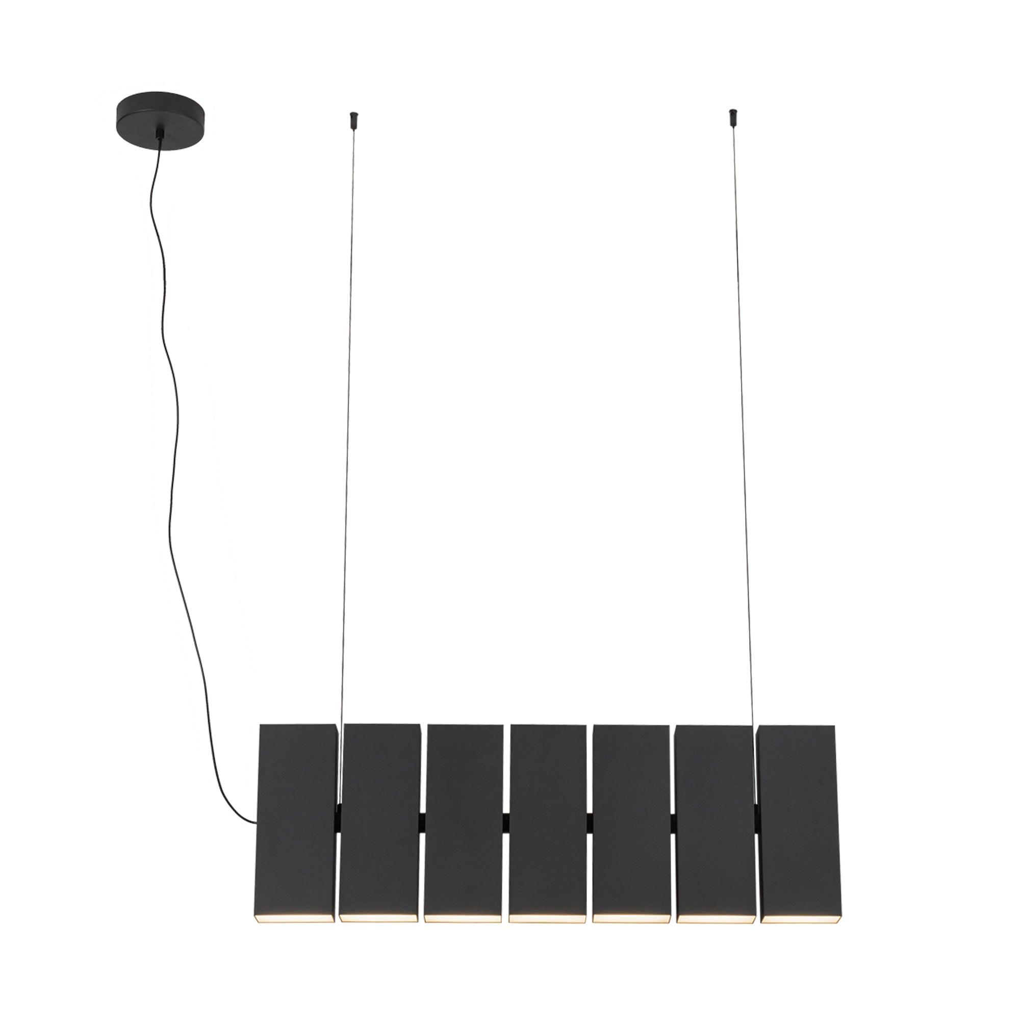 Domino 35-in Black LED Linear Pendant