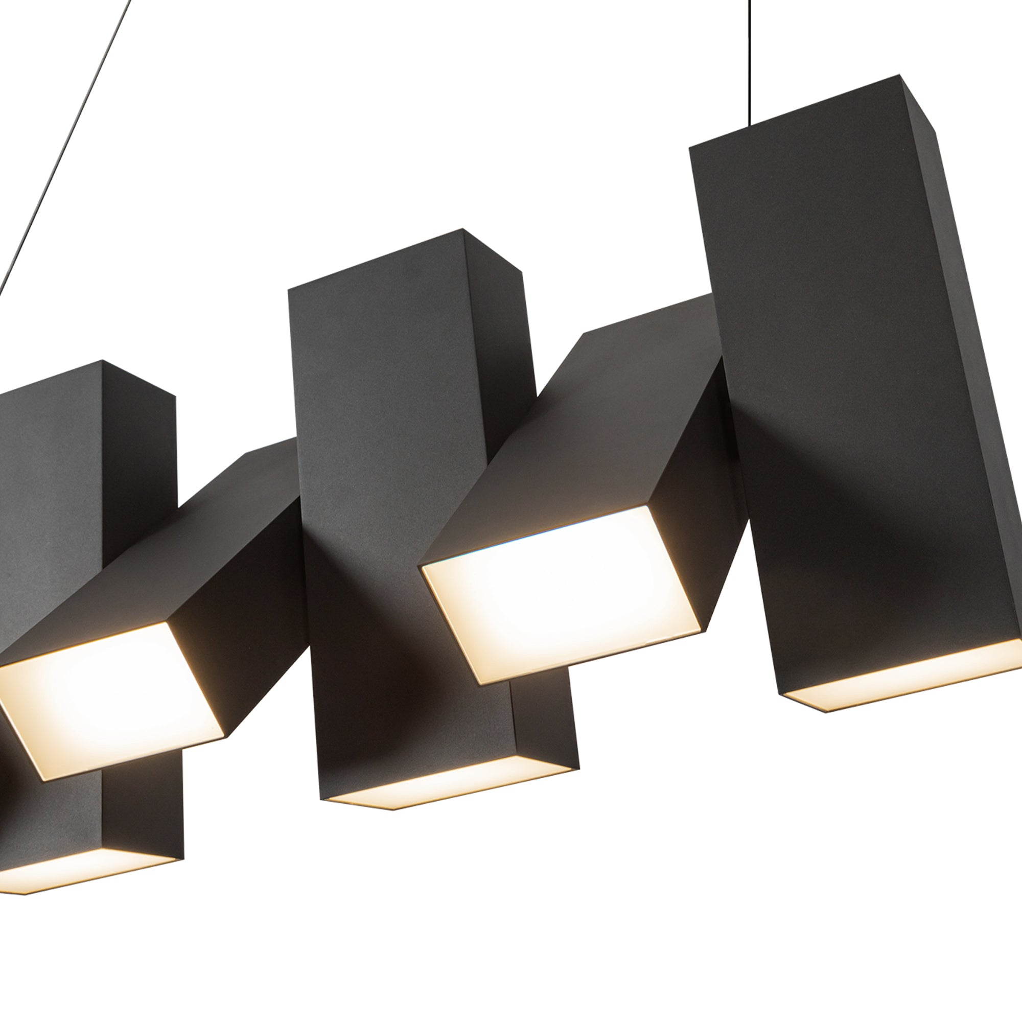 Domino 35-in Black LED Linear Pendant