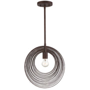 Crystorama Doral DOR-B7701-FB – 14 Inch – 1 Light – Pendant Light – Forged Bronze – Damp Rated