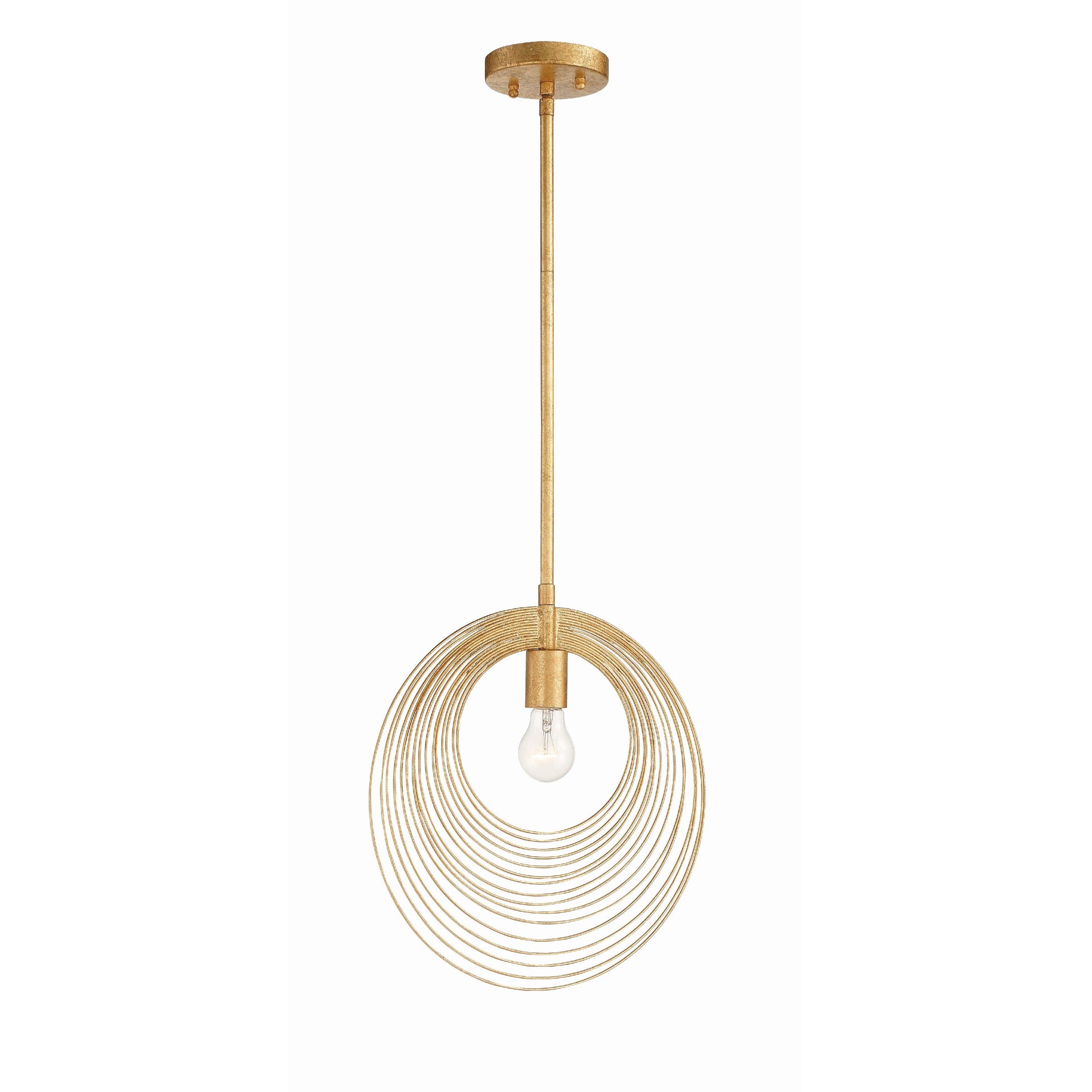 Crystorama Doral DOR-B7701-RG – 14 Inch – 1 Light – Pendant Light – Renaissance Gold – Damp Rated