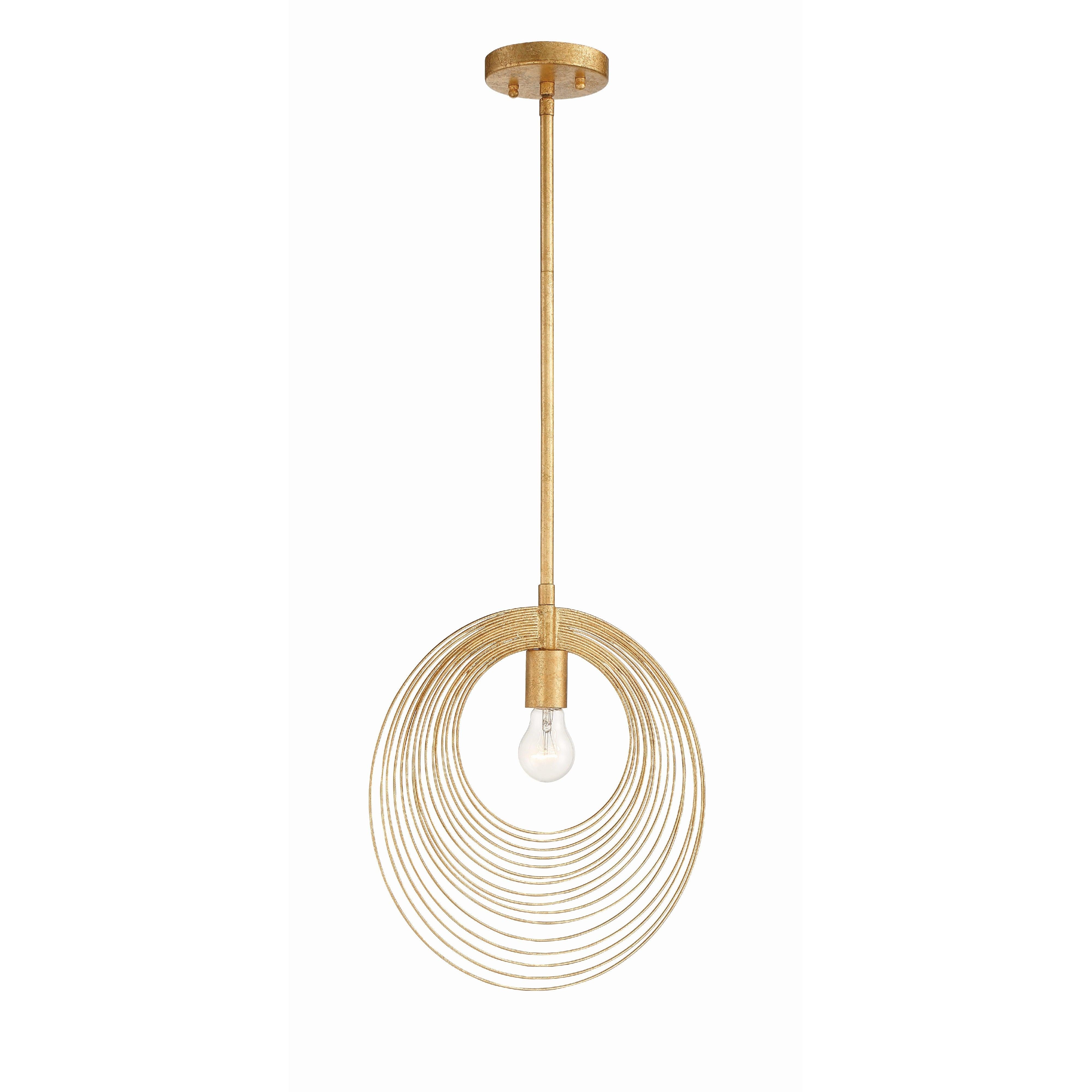 Crystorama Doral DOR-B7701-RG – 14 Inch – 1 Light – Pendant Light – Renaissance Gold – Damp Rated