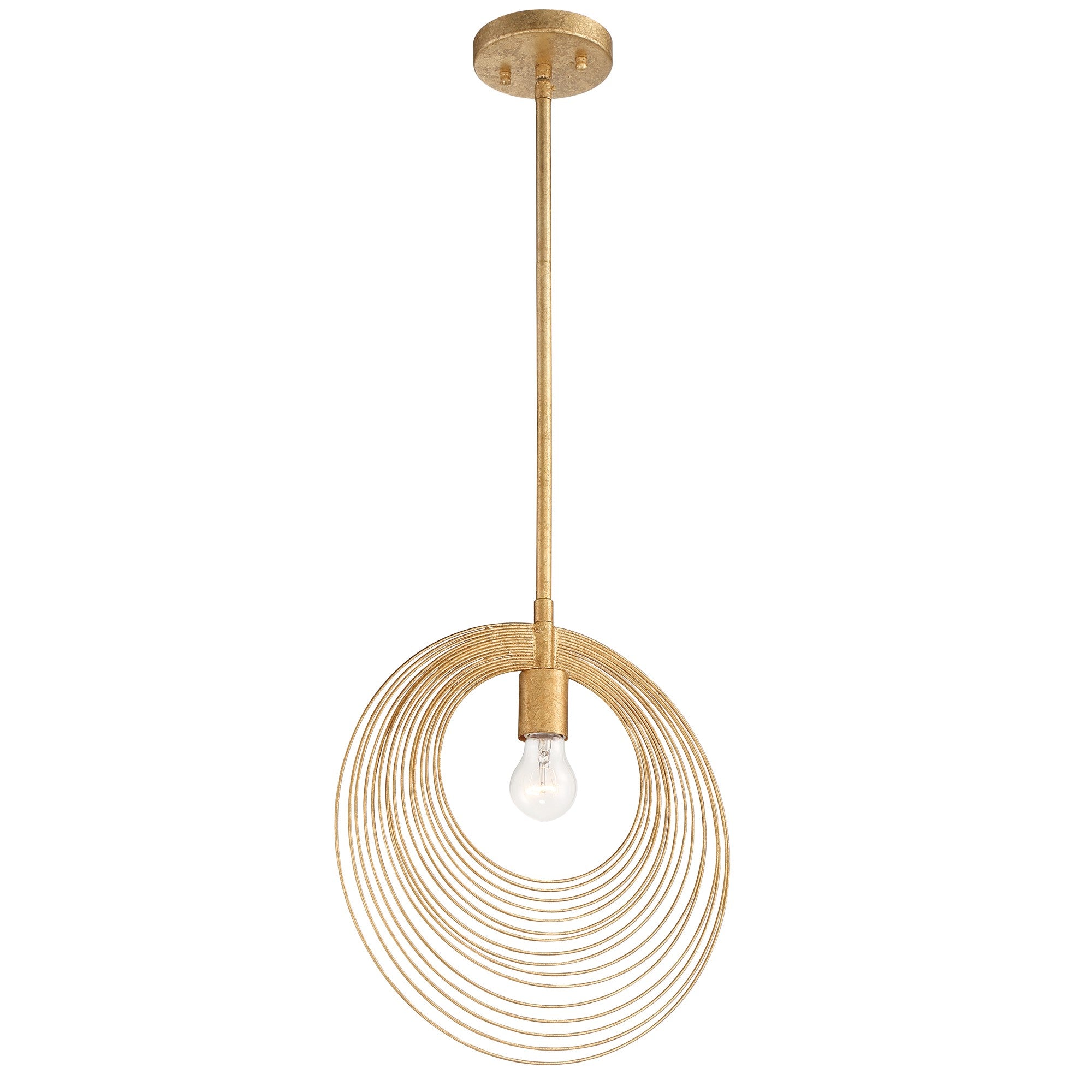 Crystorama Doral DOR-B7701-RG – 14 Inch – 1 Light – Pendant Light – Renaissance Gold – Damp Rated