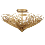 Crystorama DOR-B7703-RG Doral 3 Light Semi Flush Mount, UL Damp Rated, Renaissance Gold