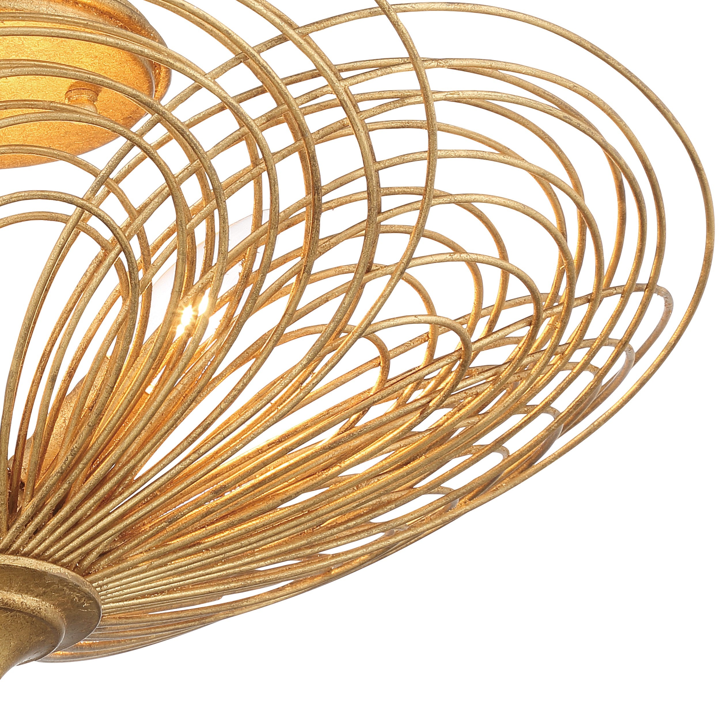 Crystorama Doral DOR-B7703-RG – 19 Inch – 3 Light – Semi Flush Mount Light – Renaissance Gold – Damp Rated