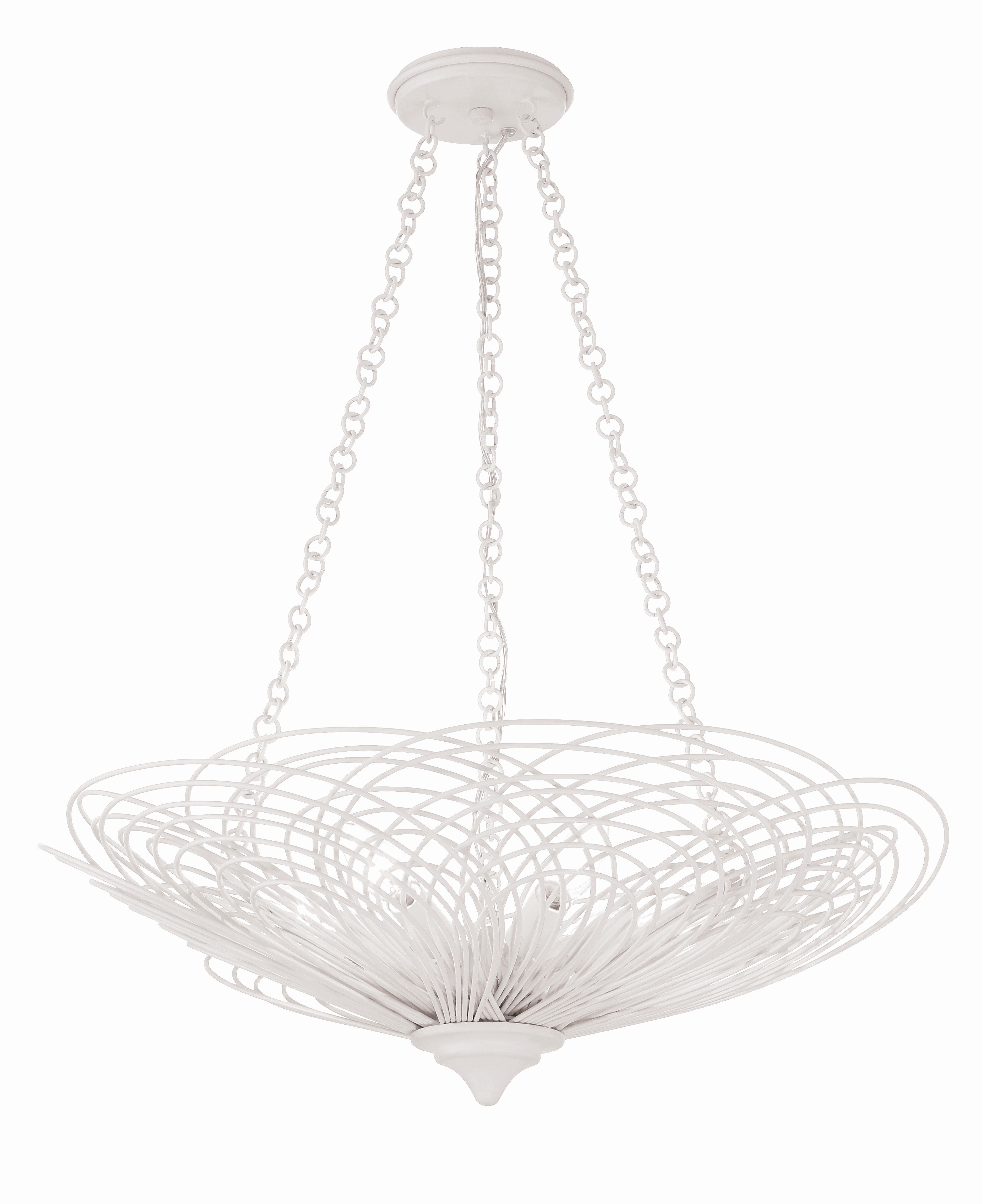 Crystorama Doral DOR-B7706-MT – 24 Inch – 6 Light – Chandelier – Matte White – Damp Rated