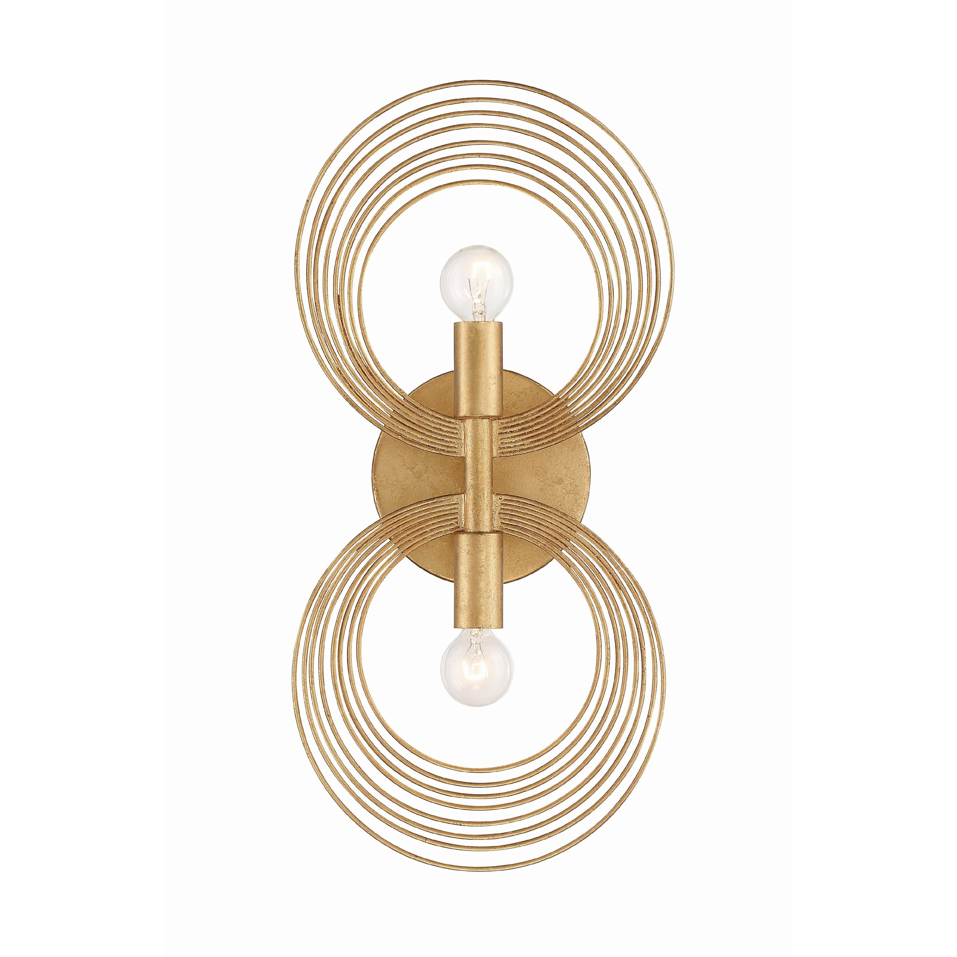 Crystorama Doral DOR-B7722-RG – 7.75 Inch – 2 Light – Sconce – Renaissance Gold – Damp Rated