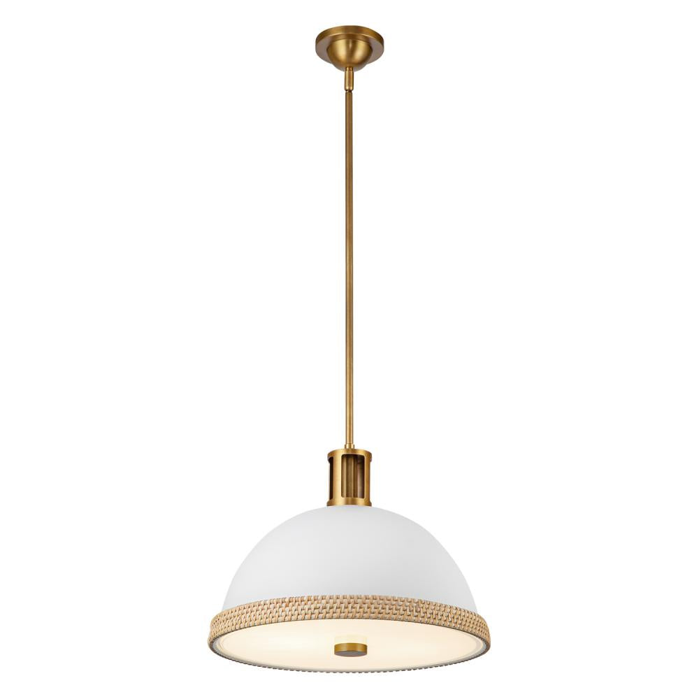 Alora Lighting DORAL PD331016MWVB Pendant - Matte White Vintage Brass