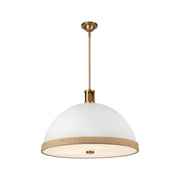 Doral 24-in Matte White/Vintage Brass 3 Lights Pendant