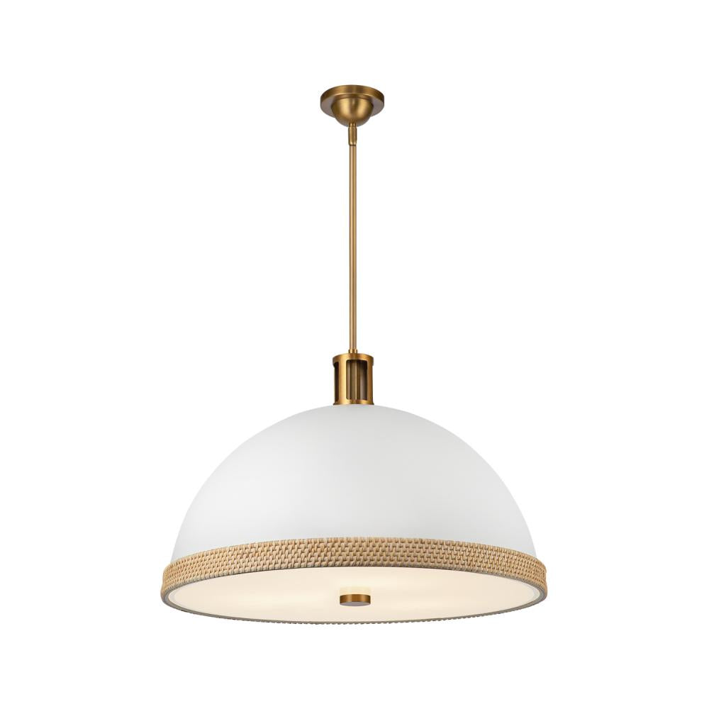 Alora Lighting DORAL PD331024MWVB Pendant - Matte White Vintage Brass