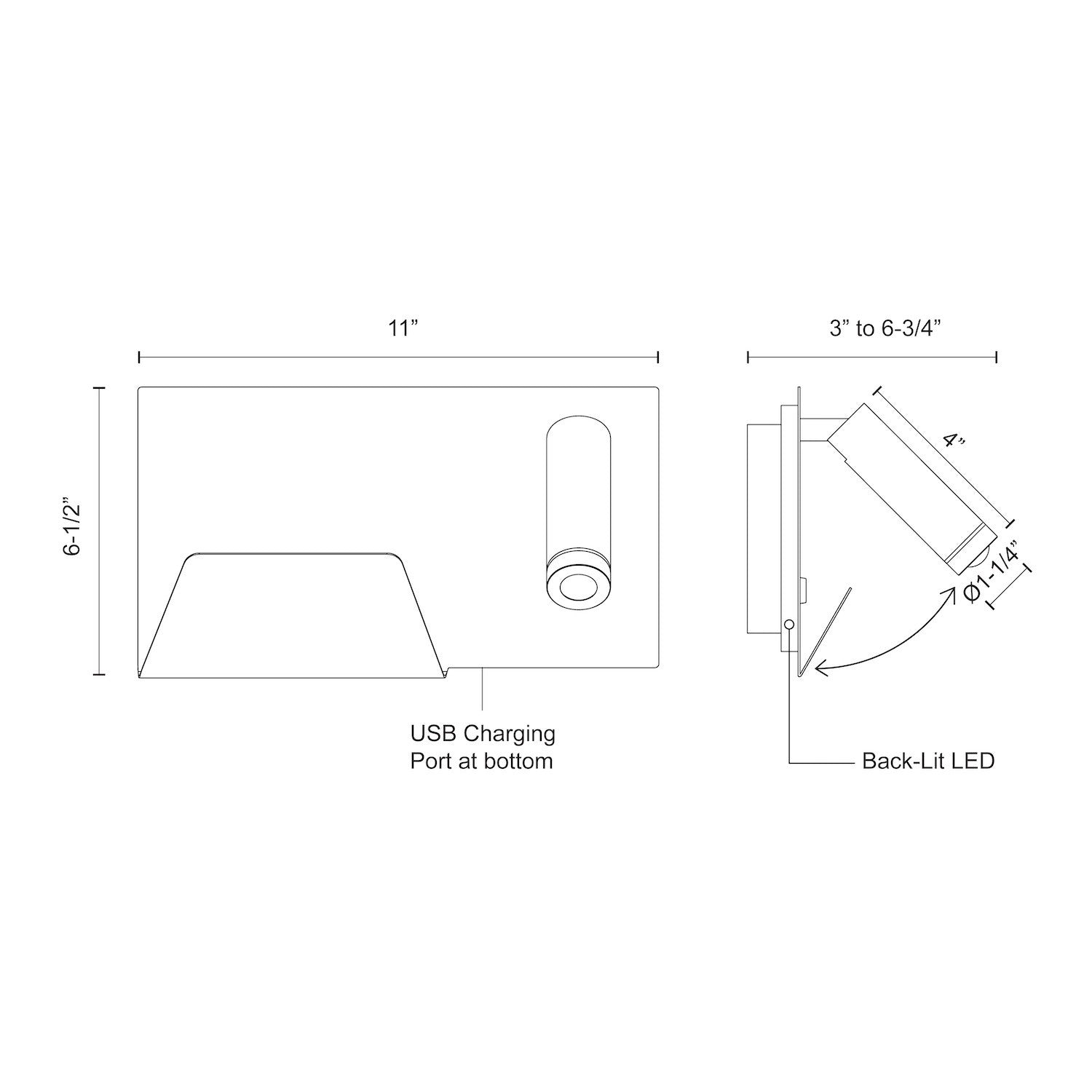 Dorchester 11-in Black LED Wall Sconce