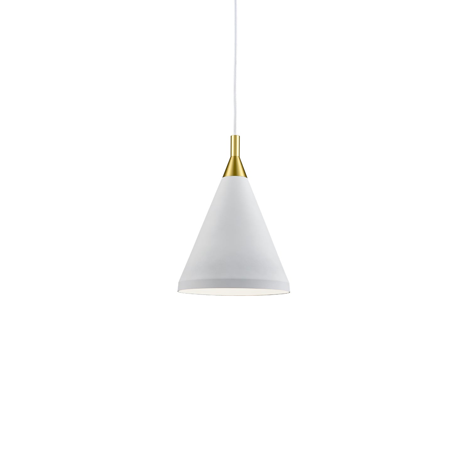 Dorothy 10-in White With Gold Detail 1 Light Pendant