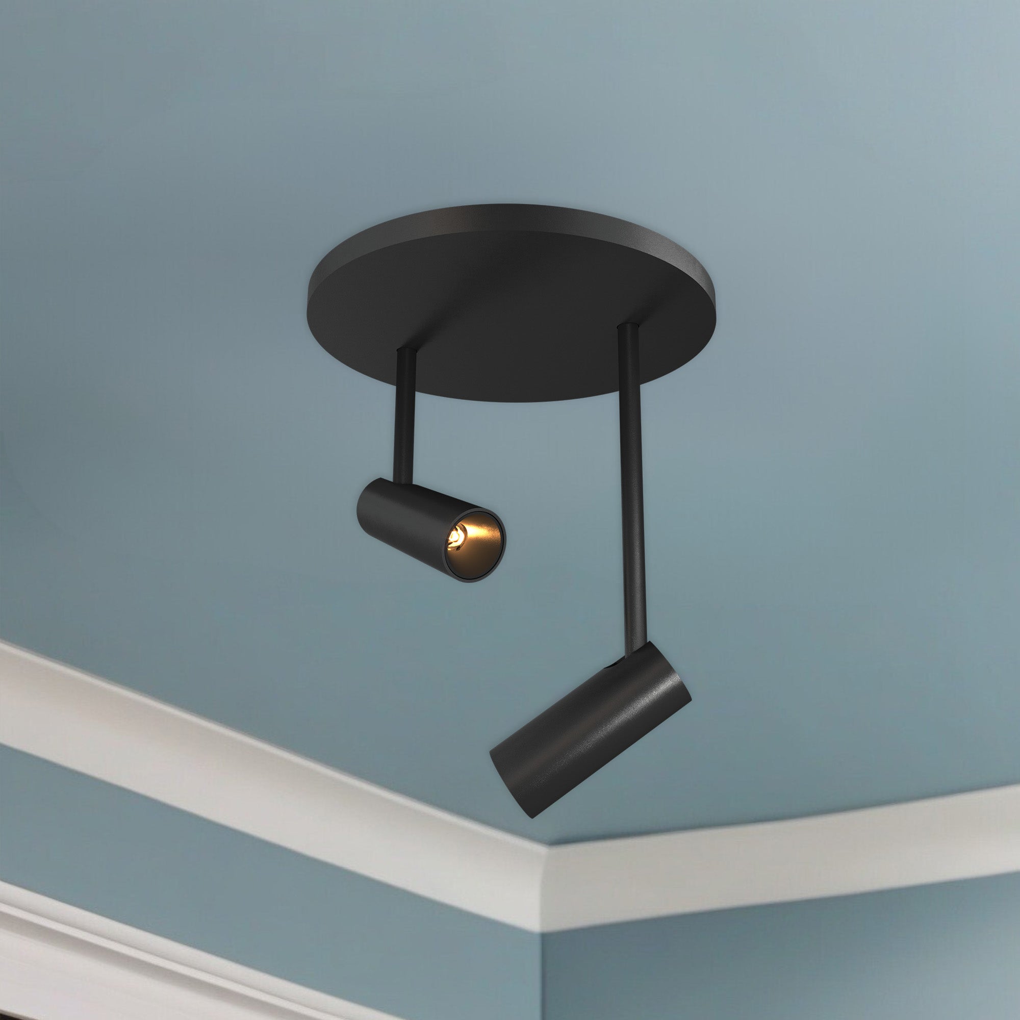 Downey 2-in Black LED Semi Flush Mount