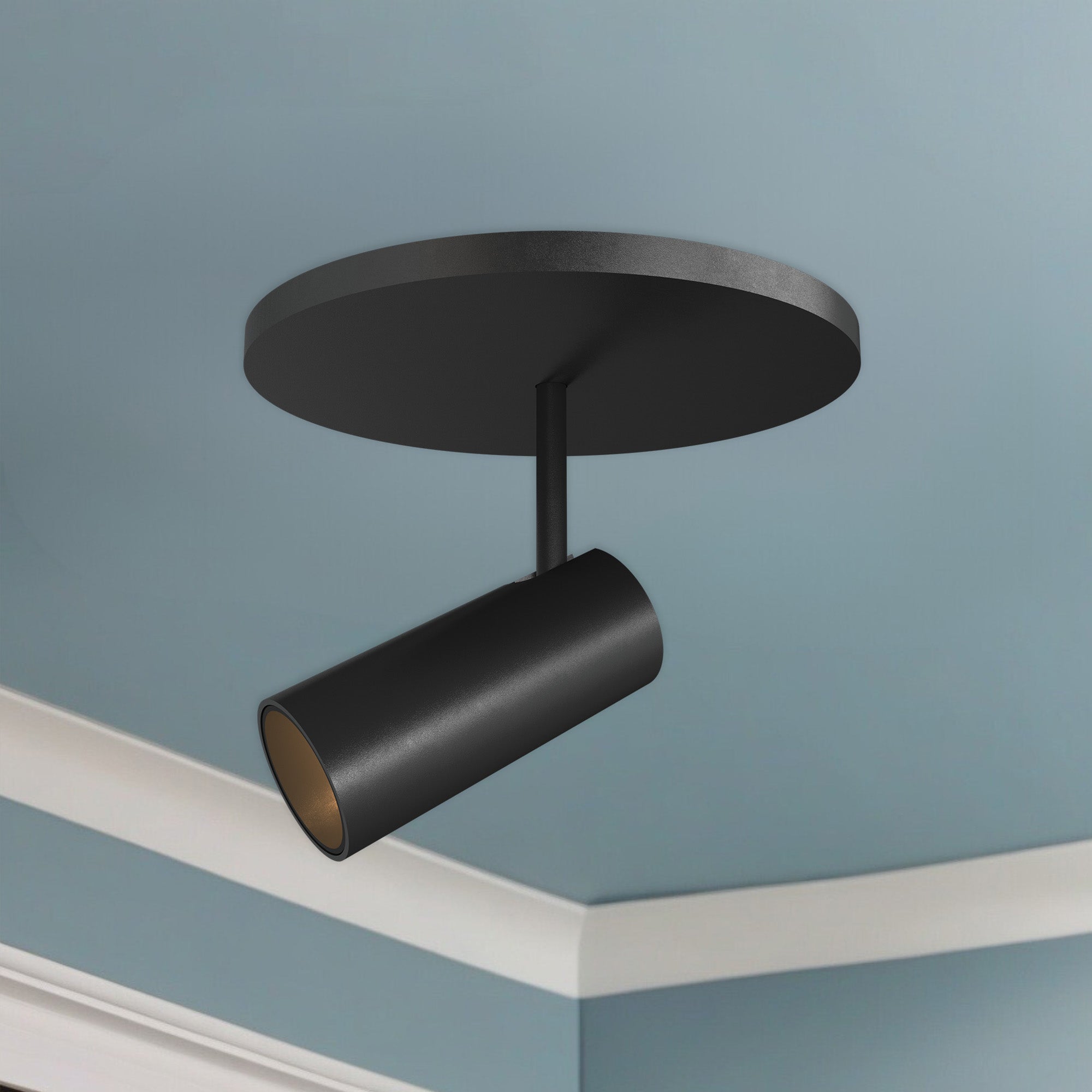 Downey 3-in Black LED Semi Flush Mount