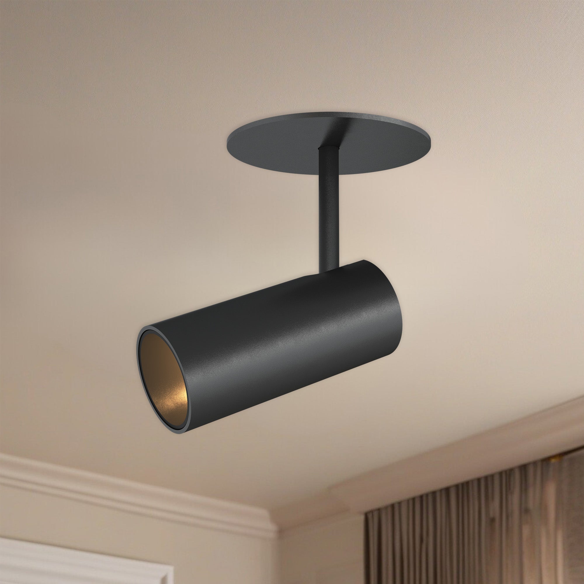 Downey 2-in Black LED Semi Flush Mount