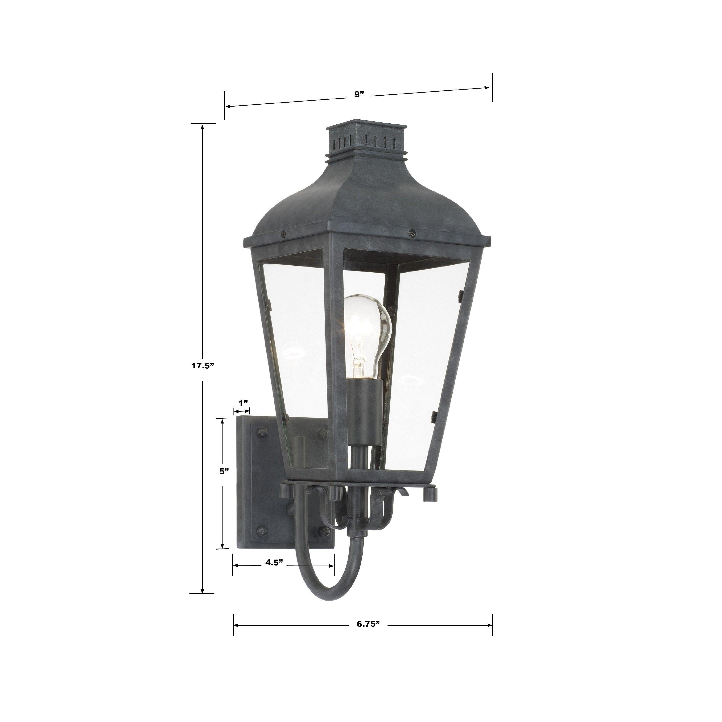 Crystorama Dumont DUM-9801-GE – 6.75 Inch – 1 Light – Outdoor – Graphite – Wet Rated