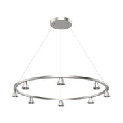 Dune 33-in Brushed Nickel LED Chandeliers