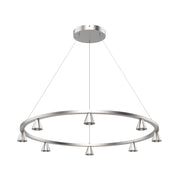 Dune 33-in Brushed Nickel LED Chandeliers