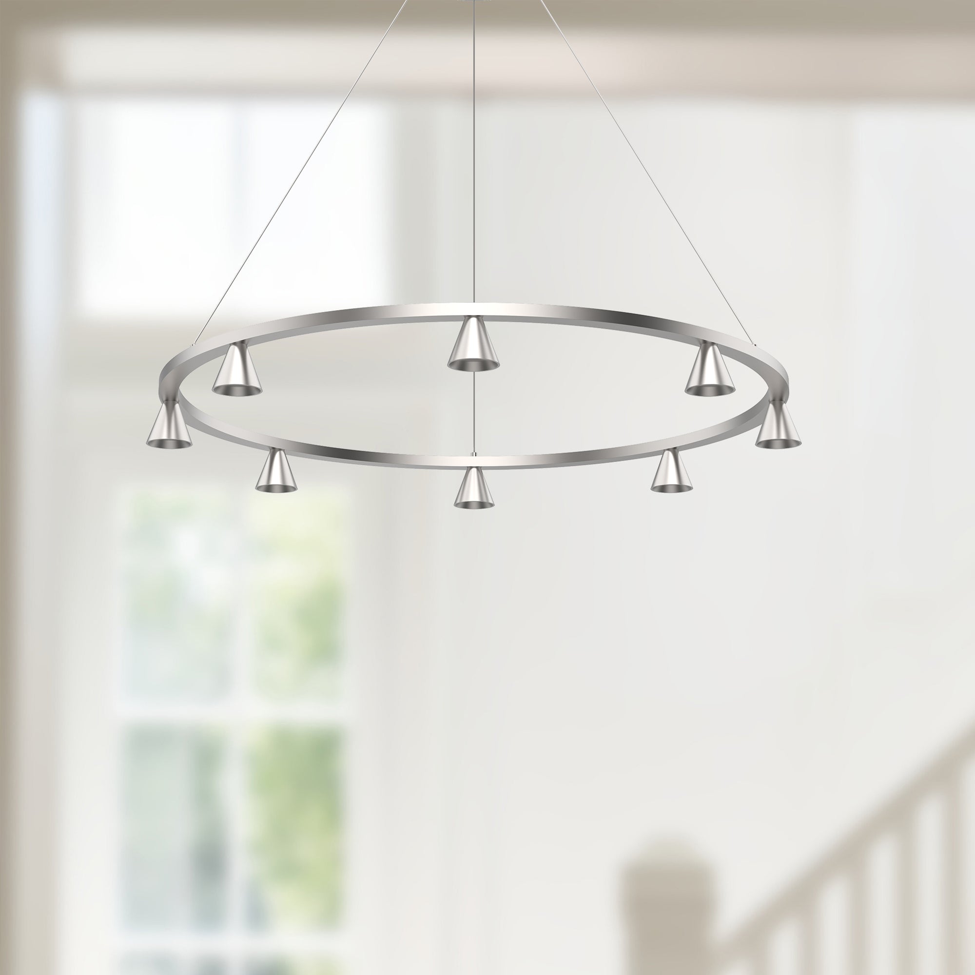 Dune 33-in Brushed Nickel LED Chandeliers
