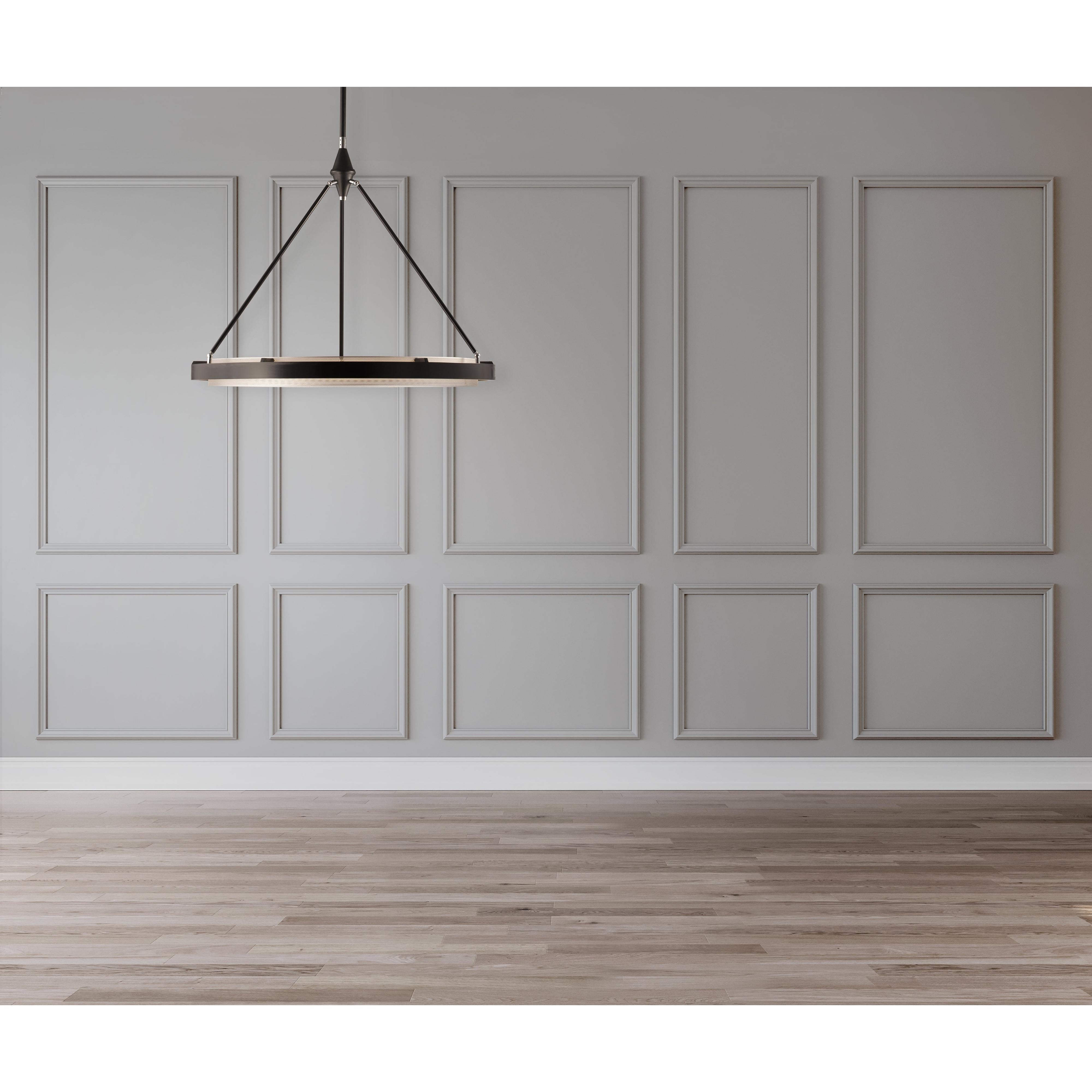 Duo 24-in Classic Black/Silver Shimmer LED Pendant