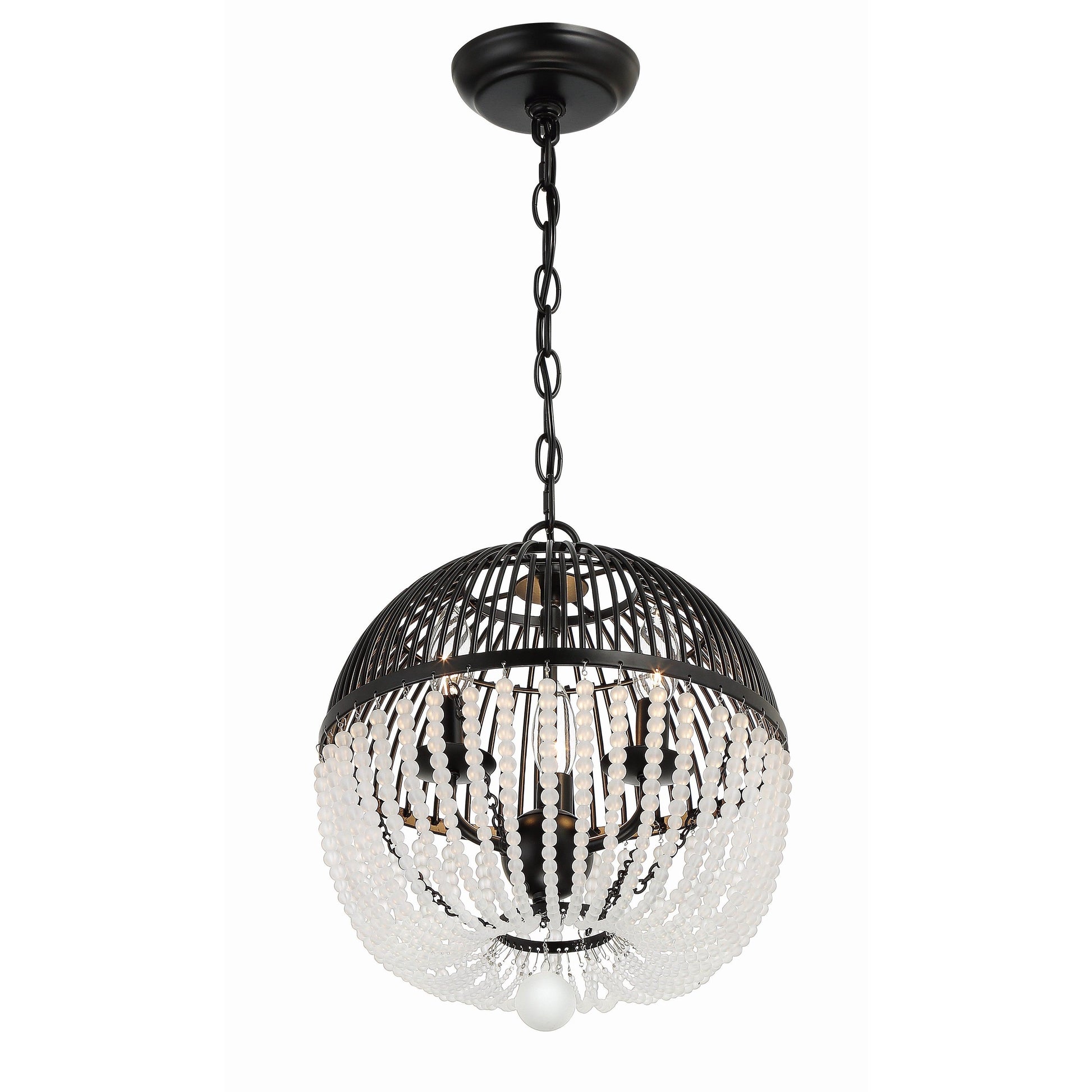 Crystorama Duval DUV-623-MK – 12 Inch – 3 Light – Pendant Light – Matte Black – Damp Rated