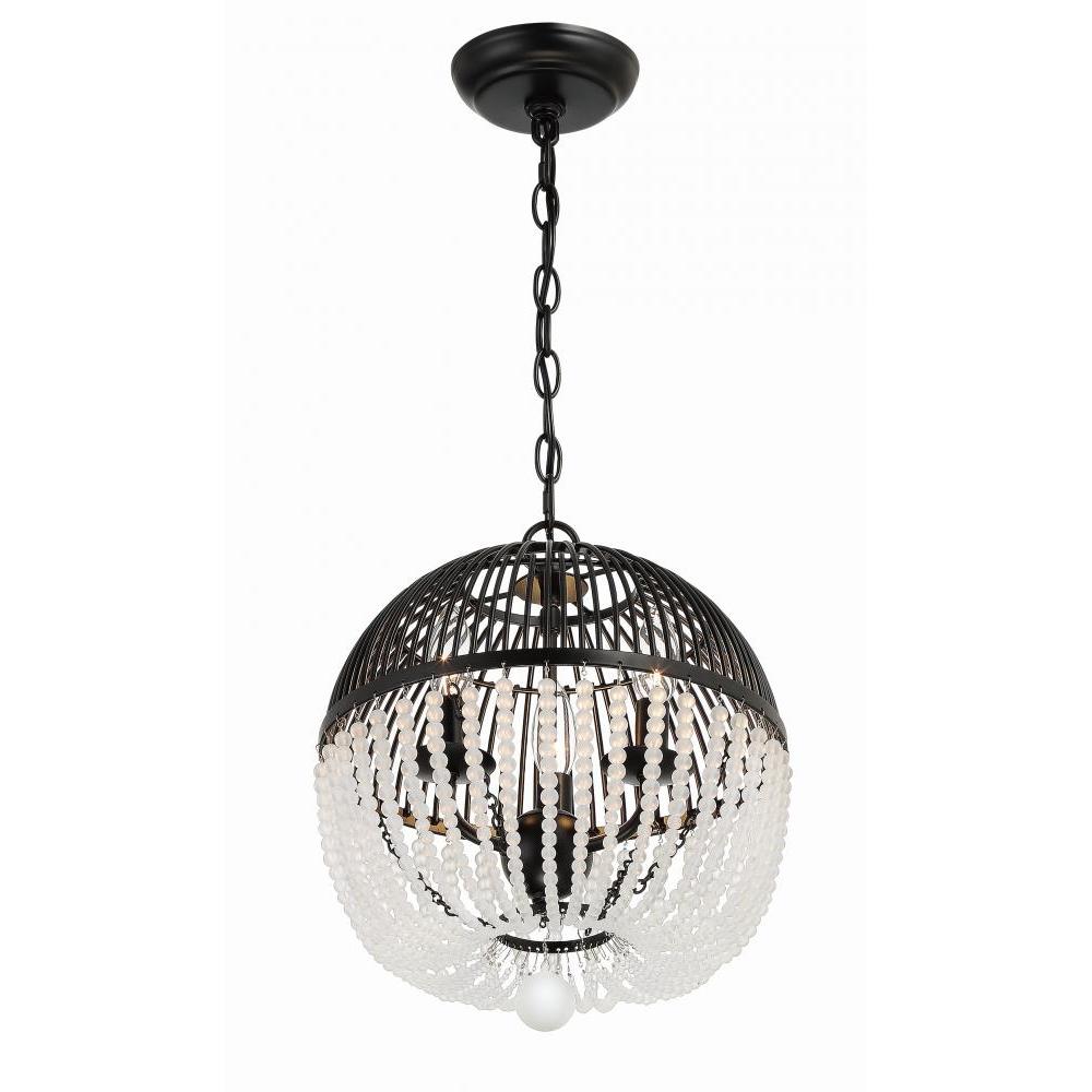 Duval 3 Light Matte Black Pendant