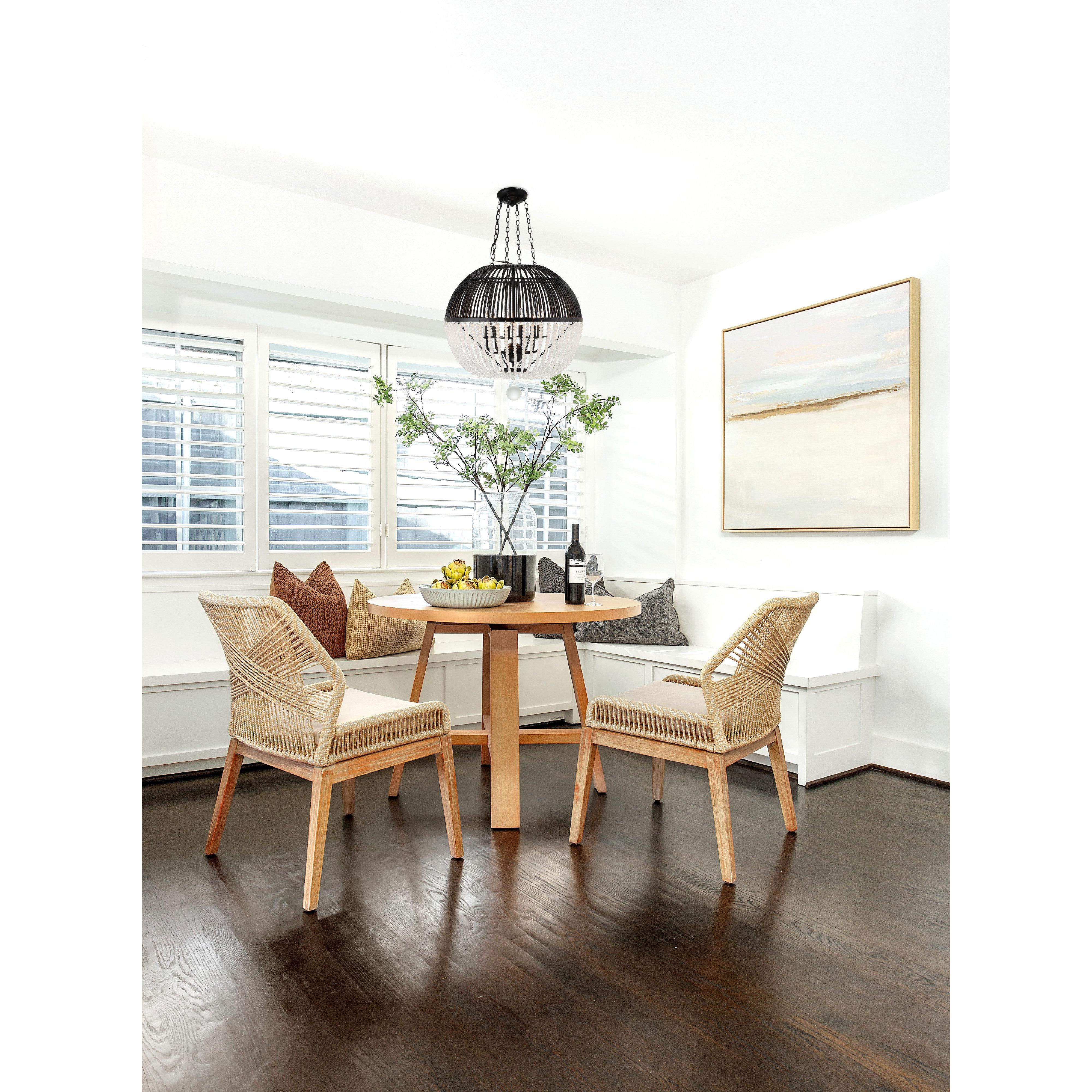 Crystorama Duval DUV-626-MK – 21 Inch – 6 Light – Pendant Light – Matte Black – Damp Rated