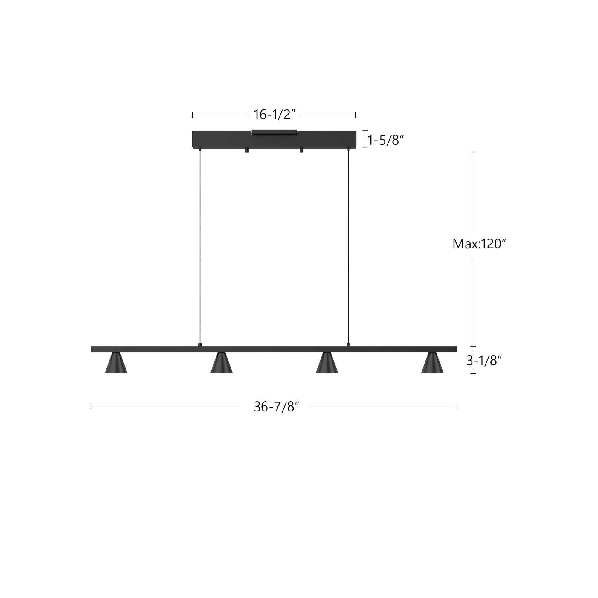 Dune 37-in Black LED Linear Pendant