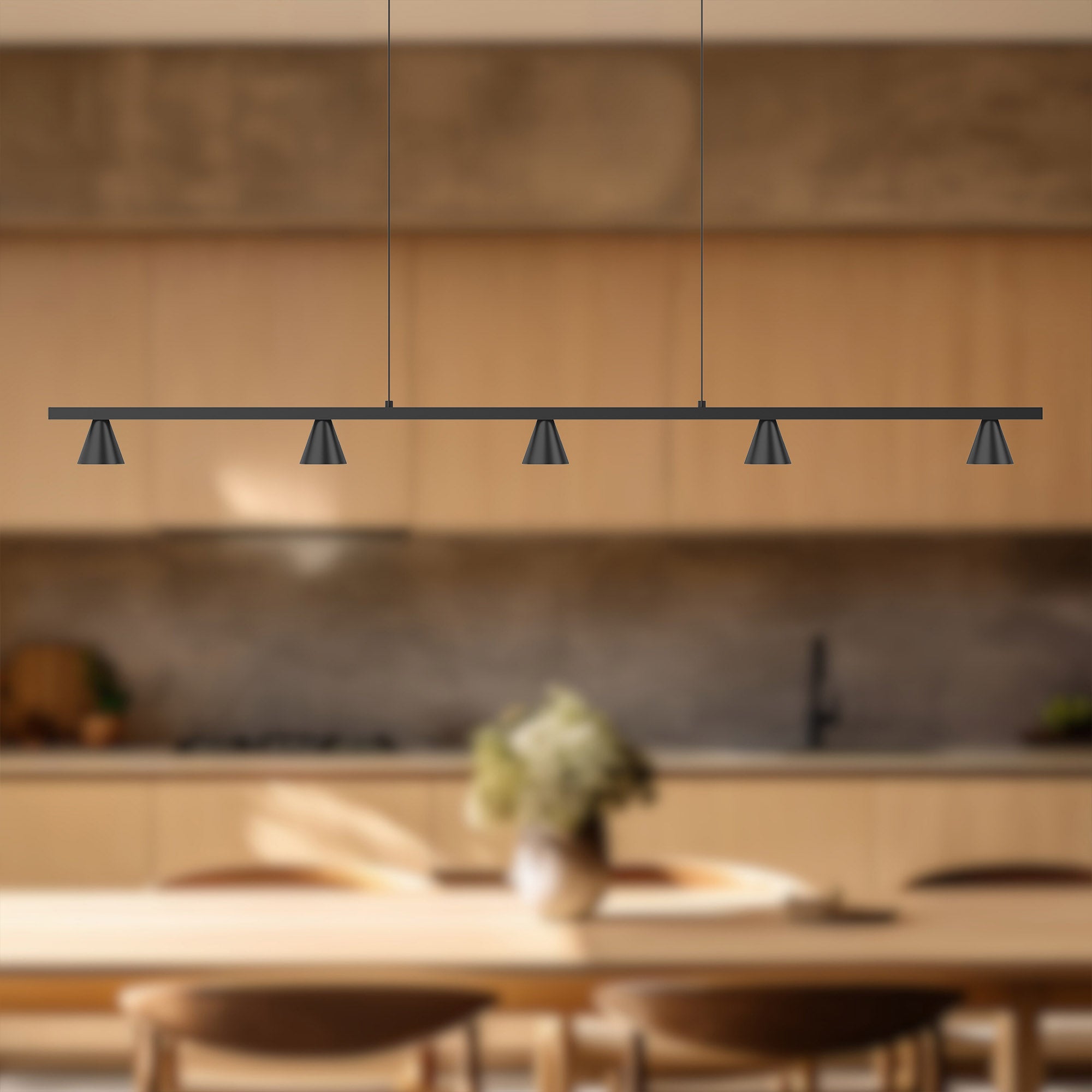 Dune 47-in Black LED Linear Pendant