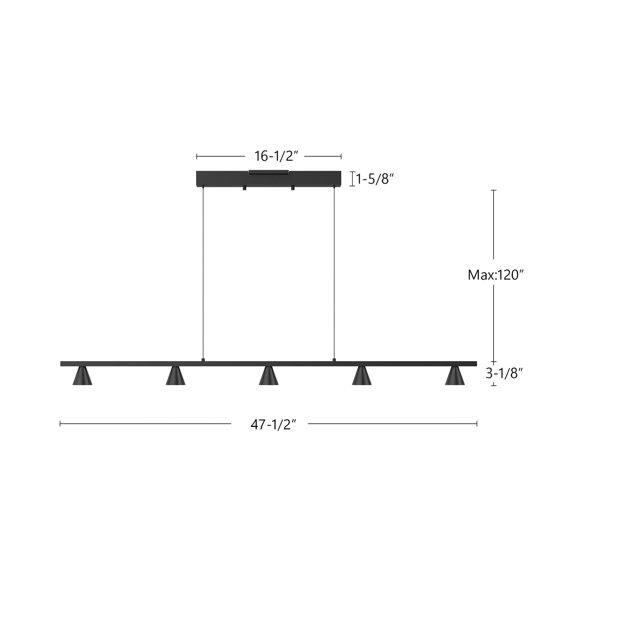 Dune 47-in Black LED Linear Pendant