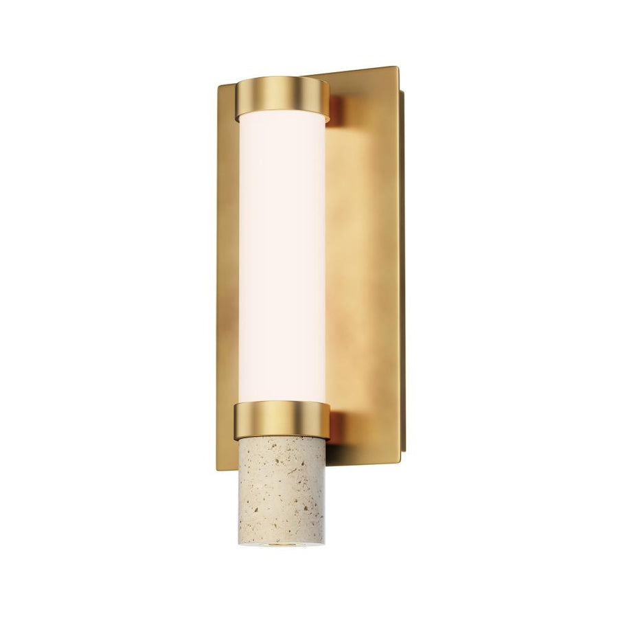 5.5 Inch Wall Sconce – Travertine / Gold