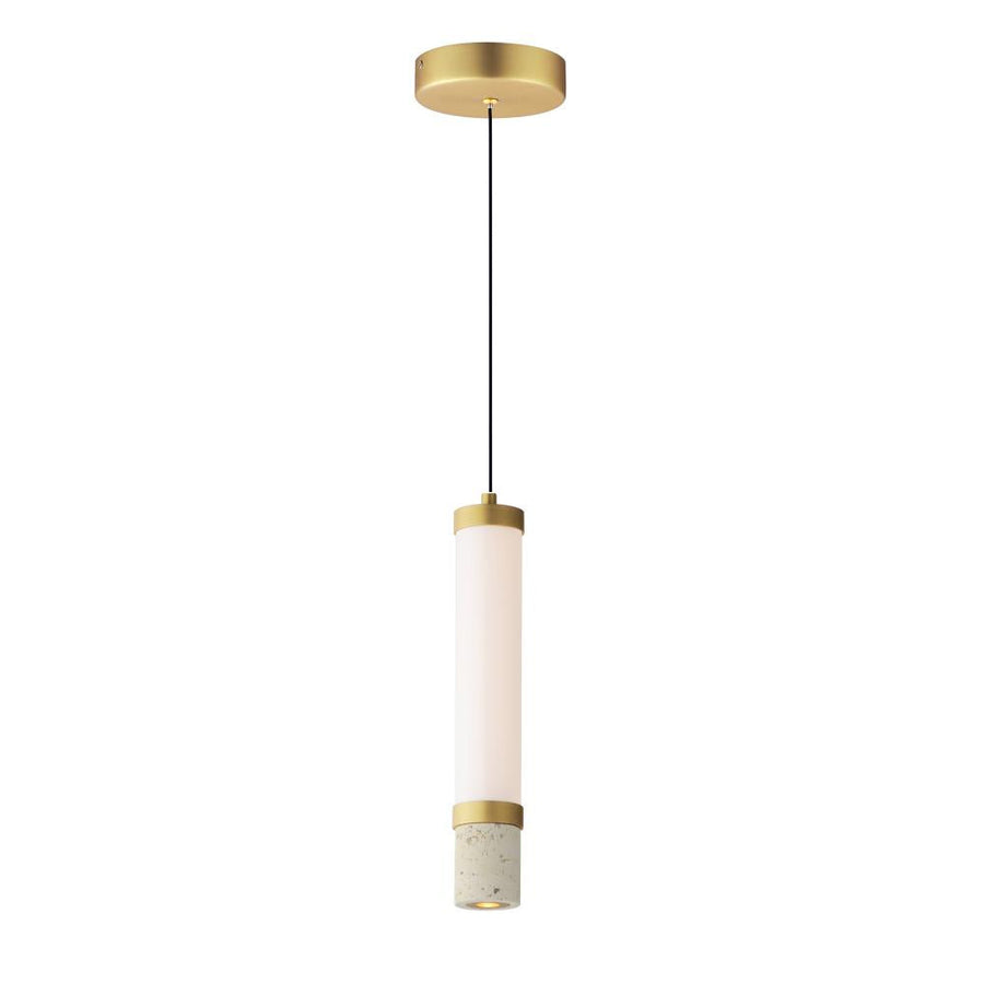 2.5 Inch Pendant – Travertine / Gold