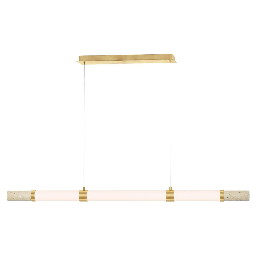2.5 Inch Linear Pendant – Travertine / Gold