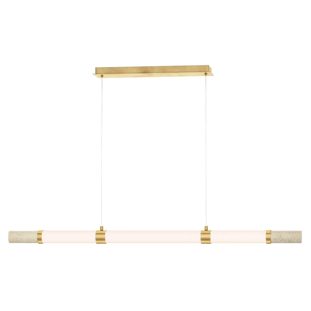2.5 Inch Linear Pendant – Travertine / Gold