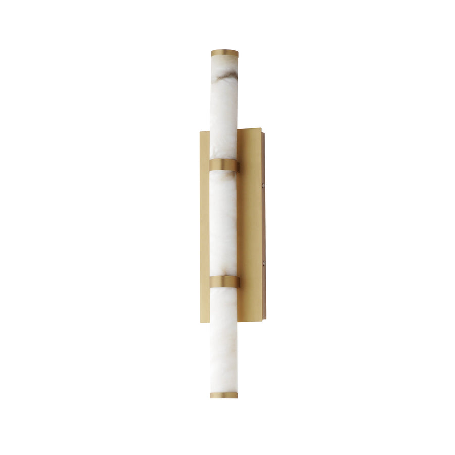 Aragon 5 Inch Wall Sconce – White Alabaster / Gold – E11203-WAGLD