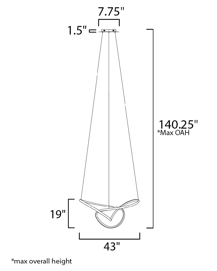 24.5 Inch Pendant – Black Chrome