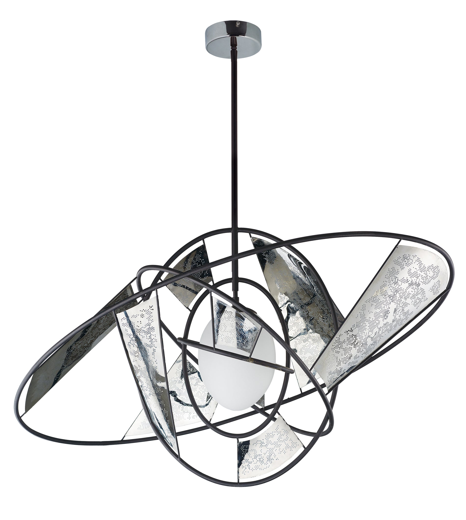 ET2 Lighting E21059-01BKSST Single Pendant - Black / Stainless Steel