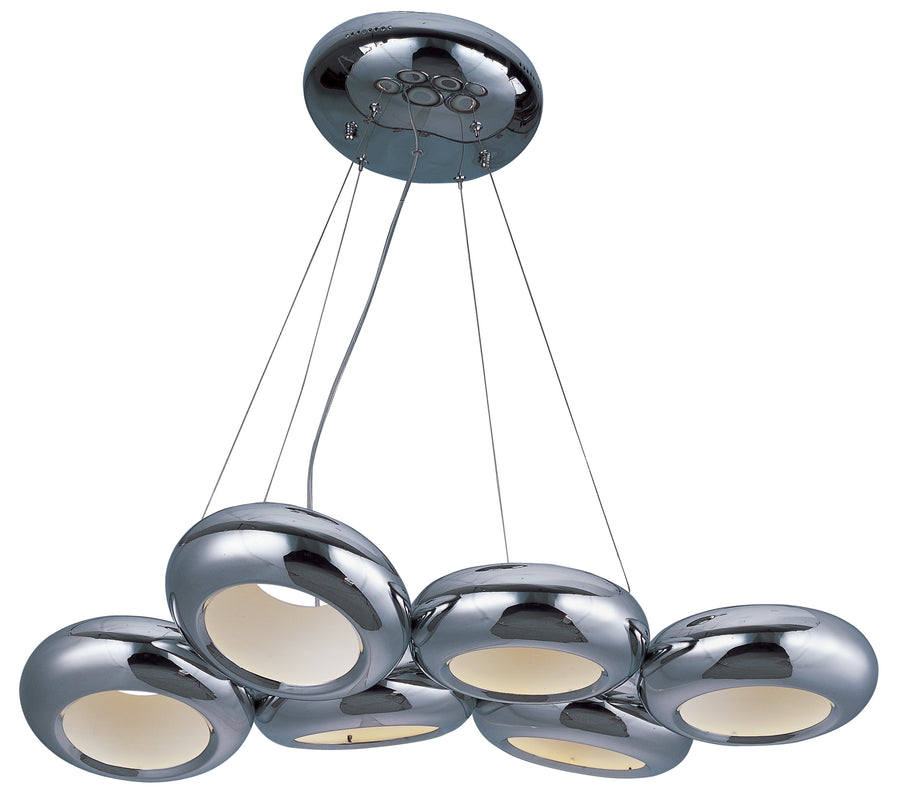 ET2 Lighting E22596-PC Single-Tier Chandelier - Polished Chrome