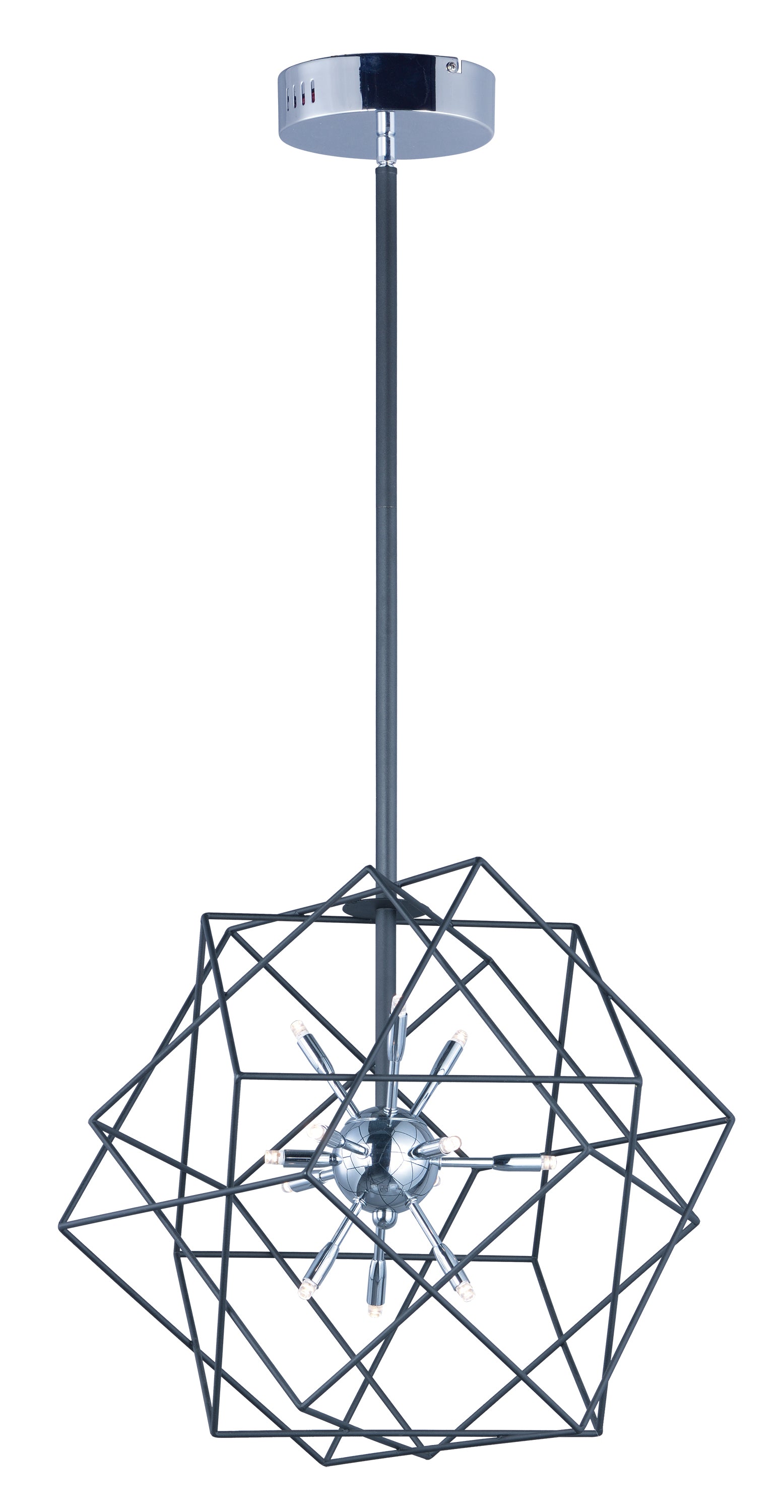 ET2 Lighting Rubic LED E22910-BKPC Single Pendant - Black / Polished Chrome