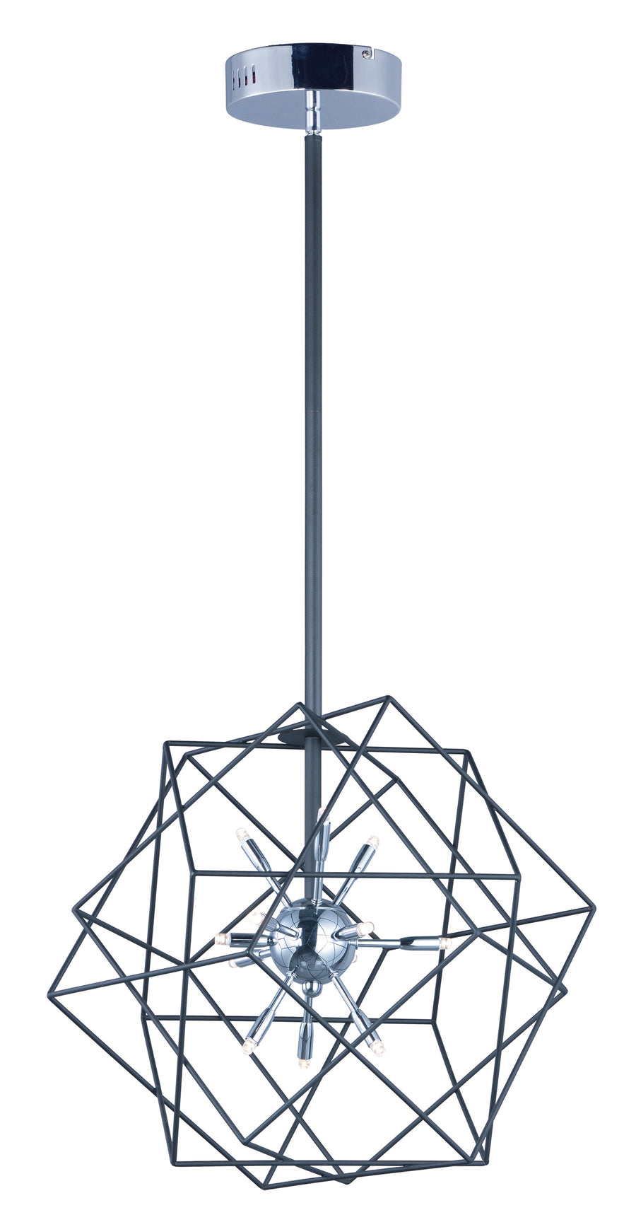 ET2 Lighting Rubic LED E22910-BKPC Single Pendant - Black / Polished Chrome