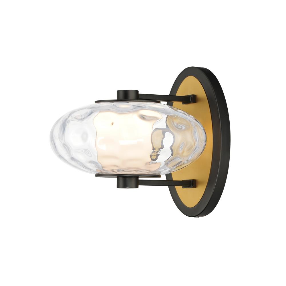 Amulet 8.5 Inch Wall Sconce – Black / Natural Aged Brass – E24030-24BKNAB