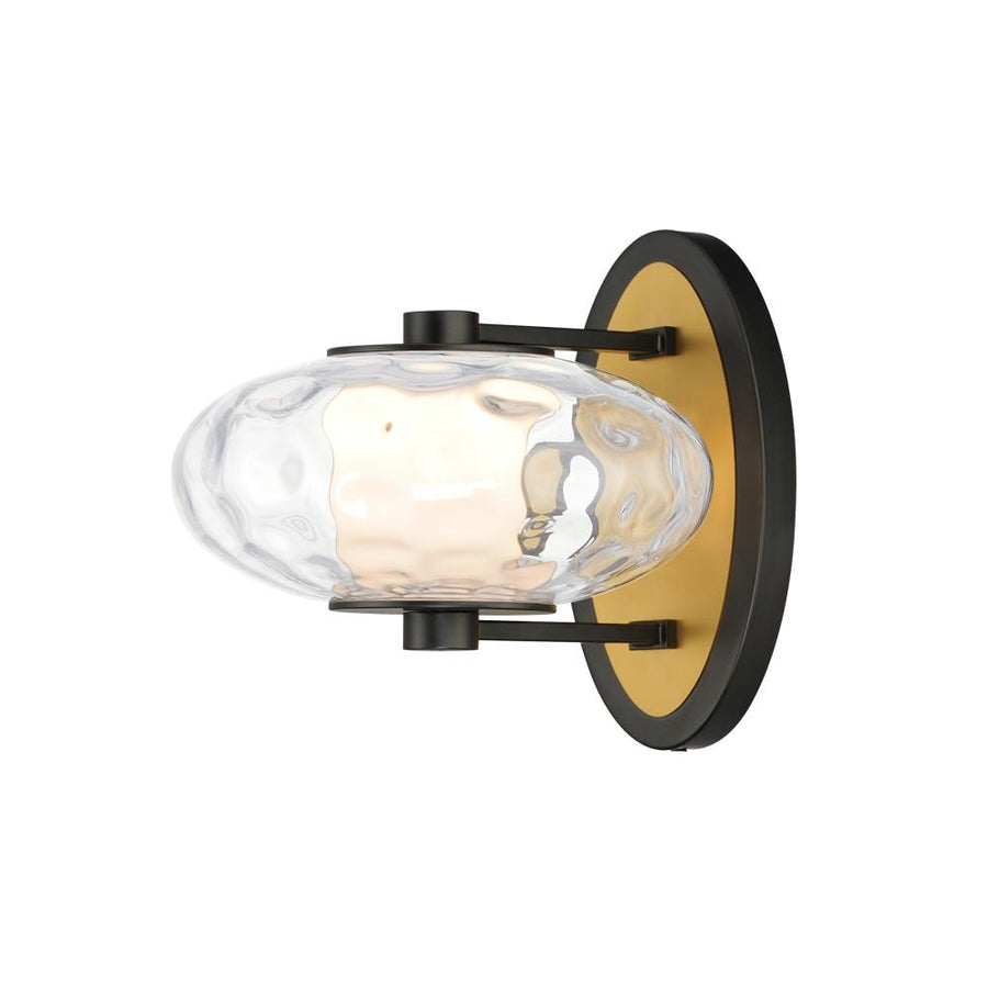 Amulet 8.5 Inch Wall Sconce – Black / Natural Aged Brass – E24030-24BKNAB