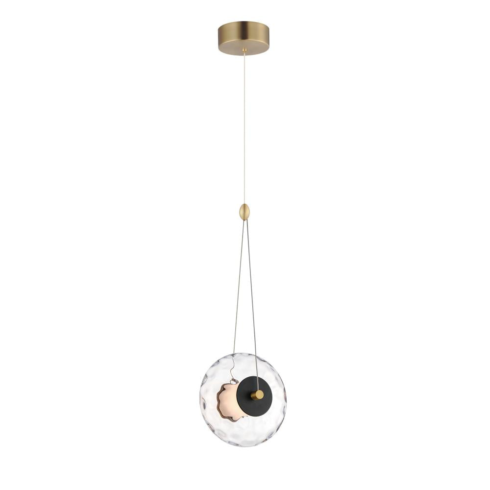 Amulet 8.5 Inch Single Pendant – Black / Natural Aged Brass – E24031-24BKNAB