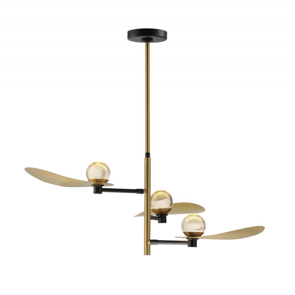 39.25 Inch Pendant – Black / Natural Aged Brass