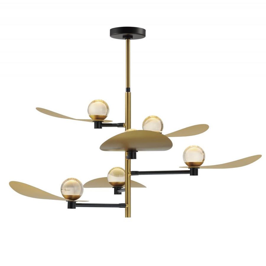 Pearl 47.25 Inch Suspension Pendant – Black / Natural Aged Brass – E24075-BKNAB