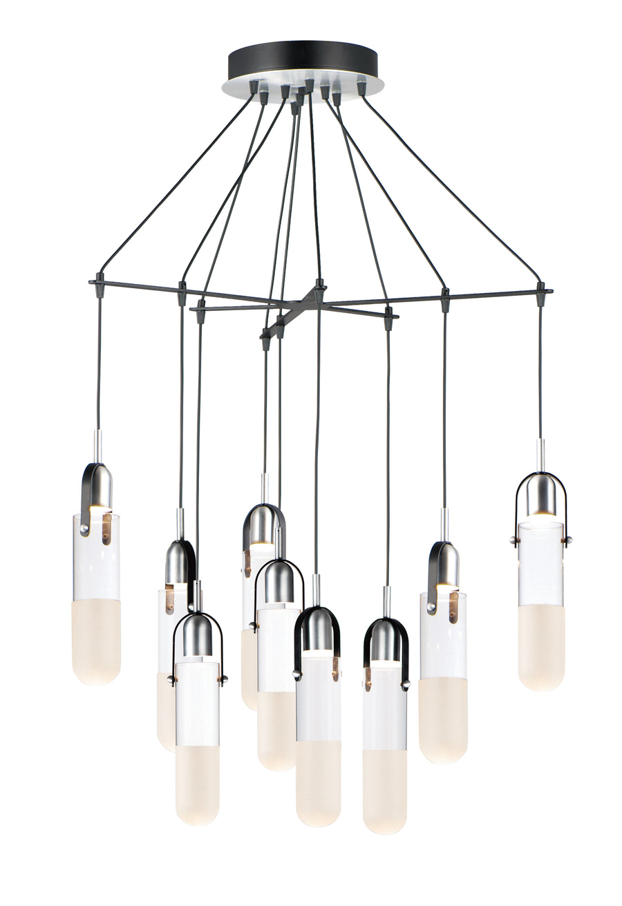 ET2 Lighting Capsule - Disc E24179-93BKAL Multi-Light Pendant - Black / Brushed Aluminum