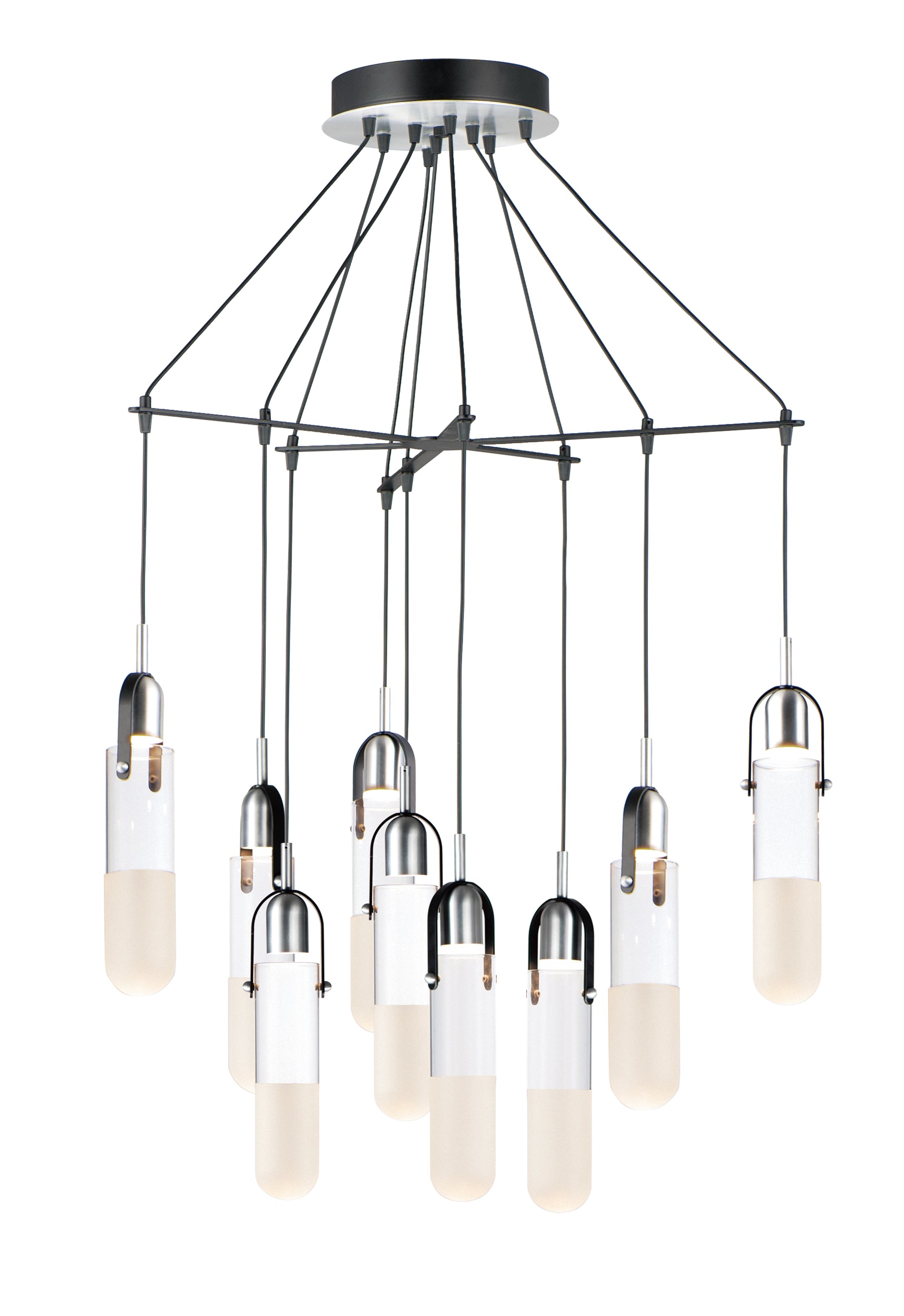 ET2 Lighting Capsule - Disc E24179-93BKAL Multi-Light Pendant - Black / Brushed Aluminum