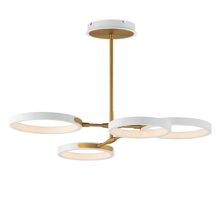 Hoopla 33 Inch Chandelier – White/Gold – E24322-WTGLD